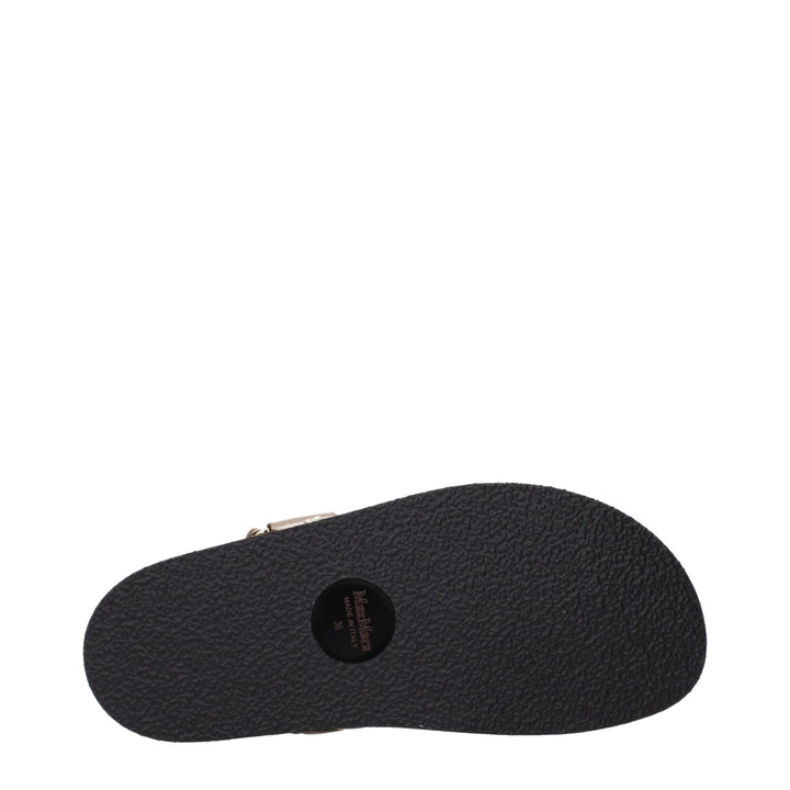 Max Mara Brown Leather Flat Sandals
