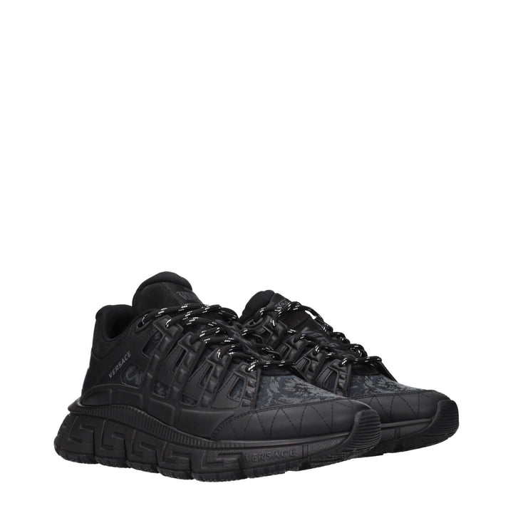 Versace Black Fabric Athletic Sneakers