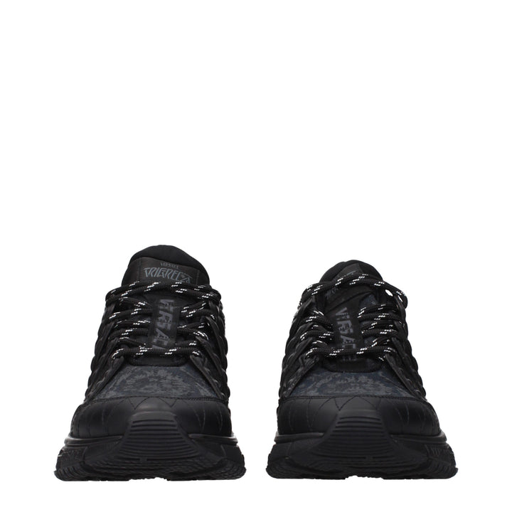 Versace Black Fabric Athletic Sneakers