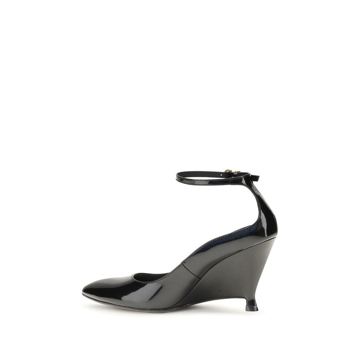 PINKO Black Calf Leather Bos Taurus Platform Pumps