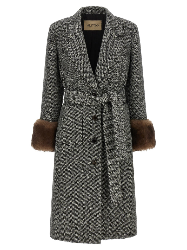 Valentino Garavani Bicolor Virgin Wool Coat