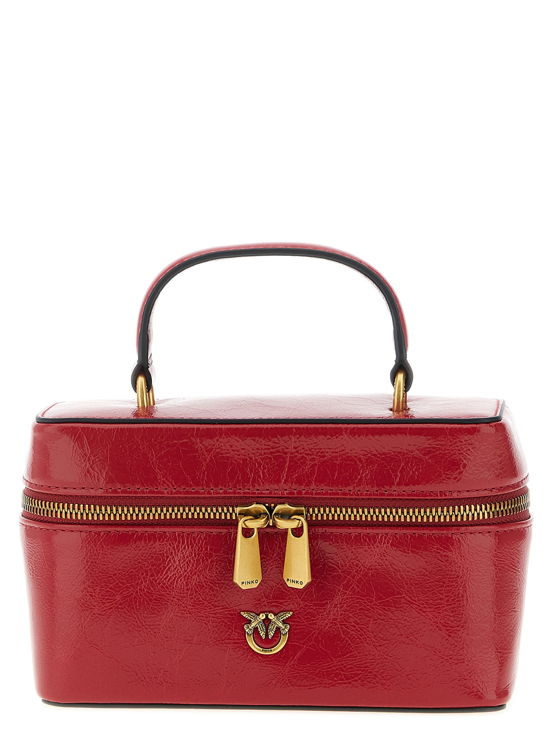 PINKO Red Calfskin Crossbody Bag