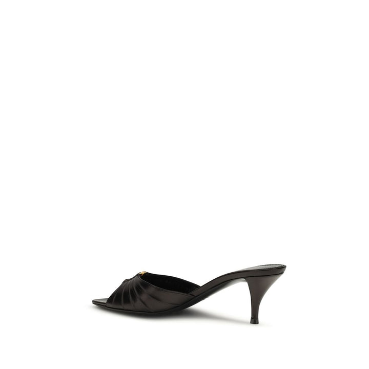 Saint Laurent Black Calf Leather Bos Taurus Sandals