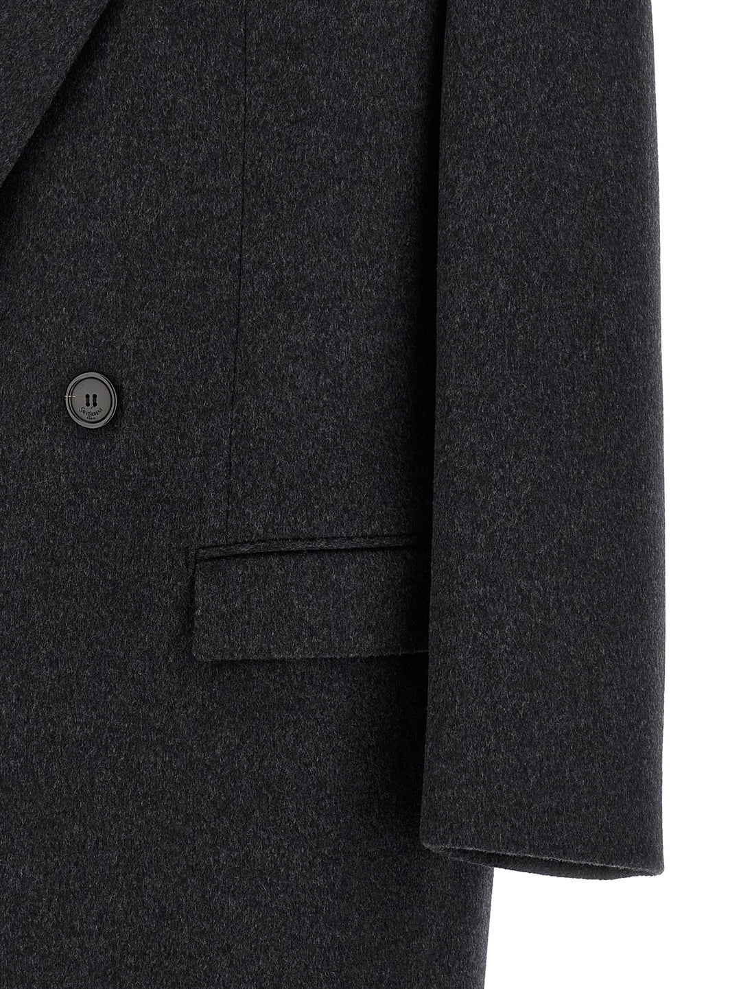 Saint Laurent Gray Wool Coat