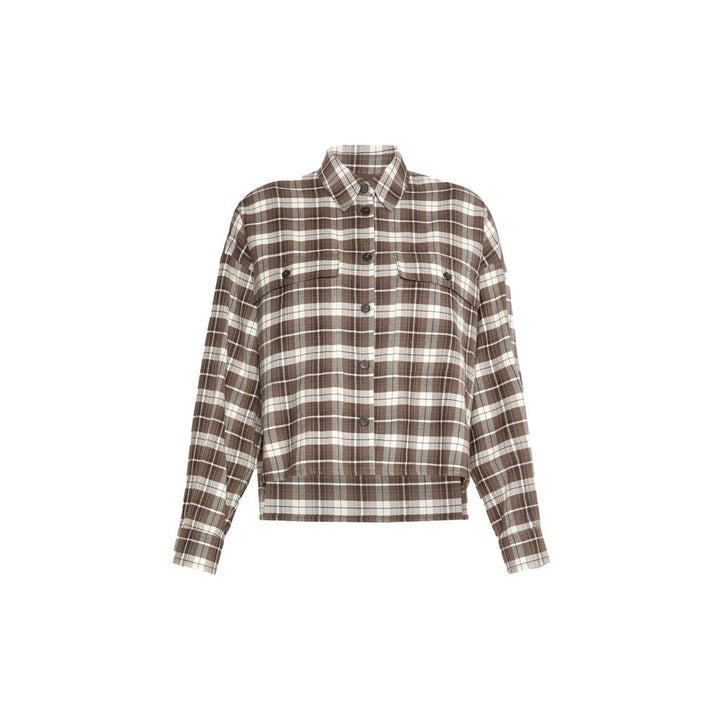 Max Mara Brown Cotton Pattern Shirt