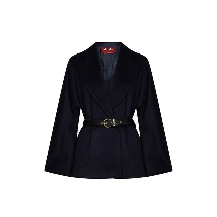 Max Mara Blue Virgin Wool Coat