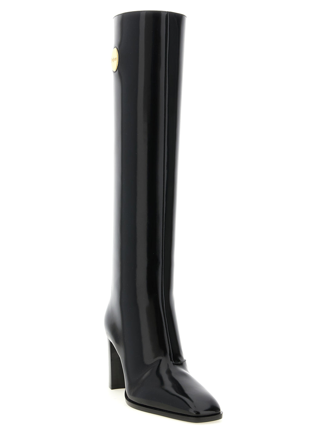 Saint Laurent Black Calfskin Over The Knee