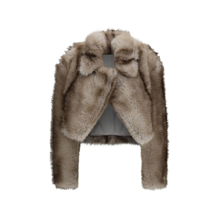 Max Mara Gray Polyester Full-Length Jacket