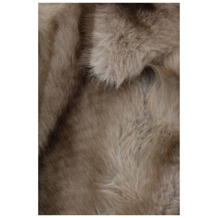 Max Mara Gray Polyester Full-Length Jacket