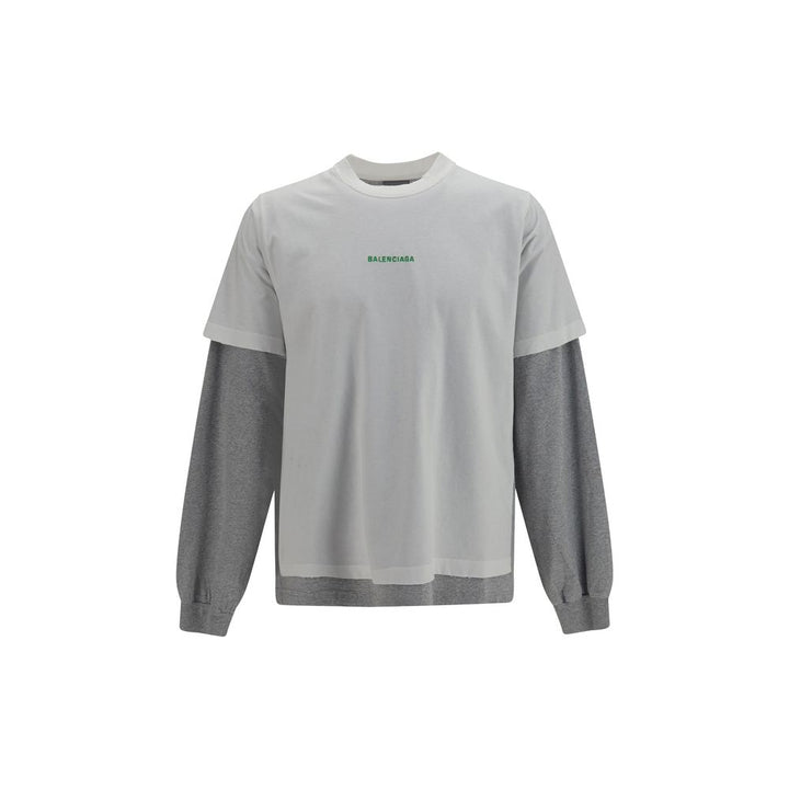 Balenciaga White Cotton Long Sleeve T-Shirt
