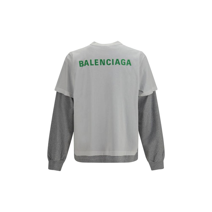 Balenciaga White Cotton Long Sleeve T-Shirt