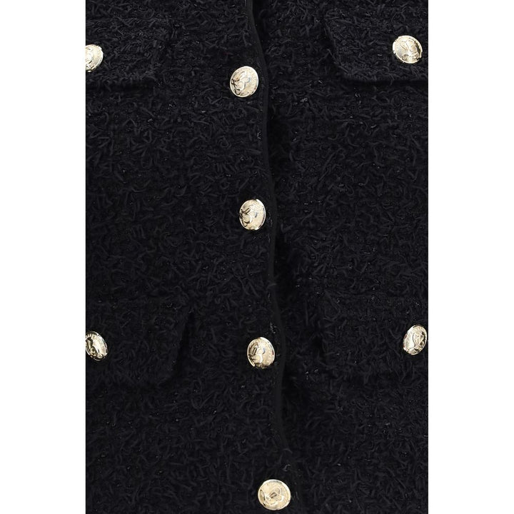 Balmain Black Viscose Shell Jacket
