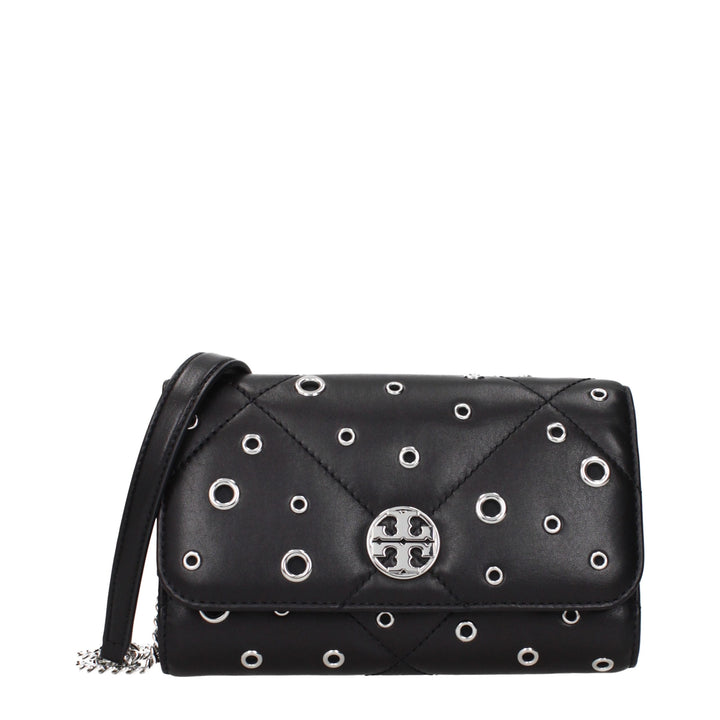 Tory Burch Black Leather Clutch Bag