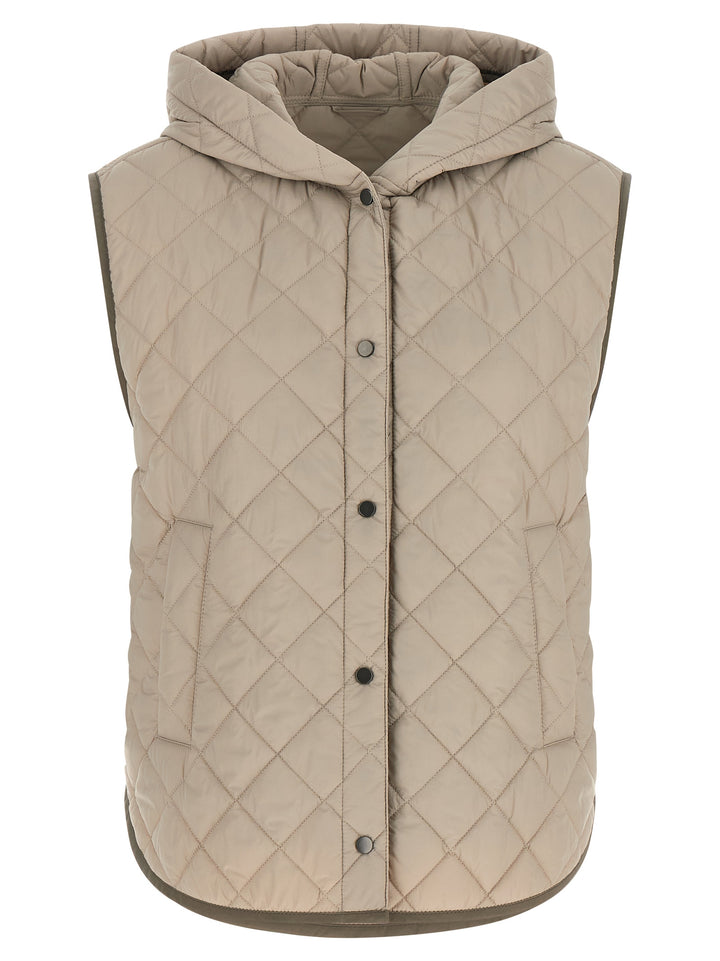Brunello Cucinelli Beige Polyamide Sleeveless Jacket