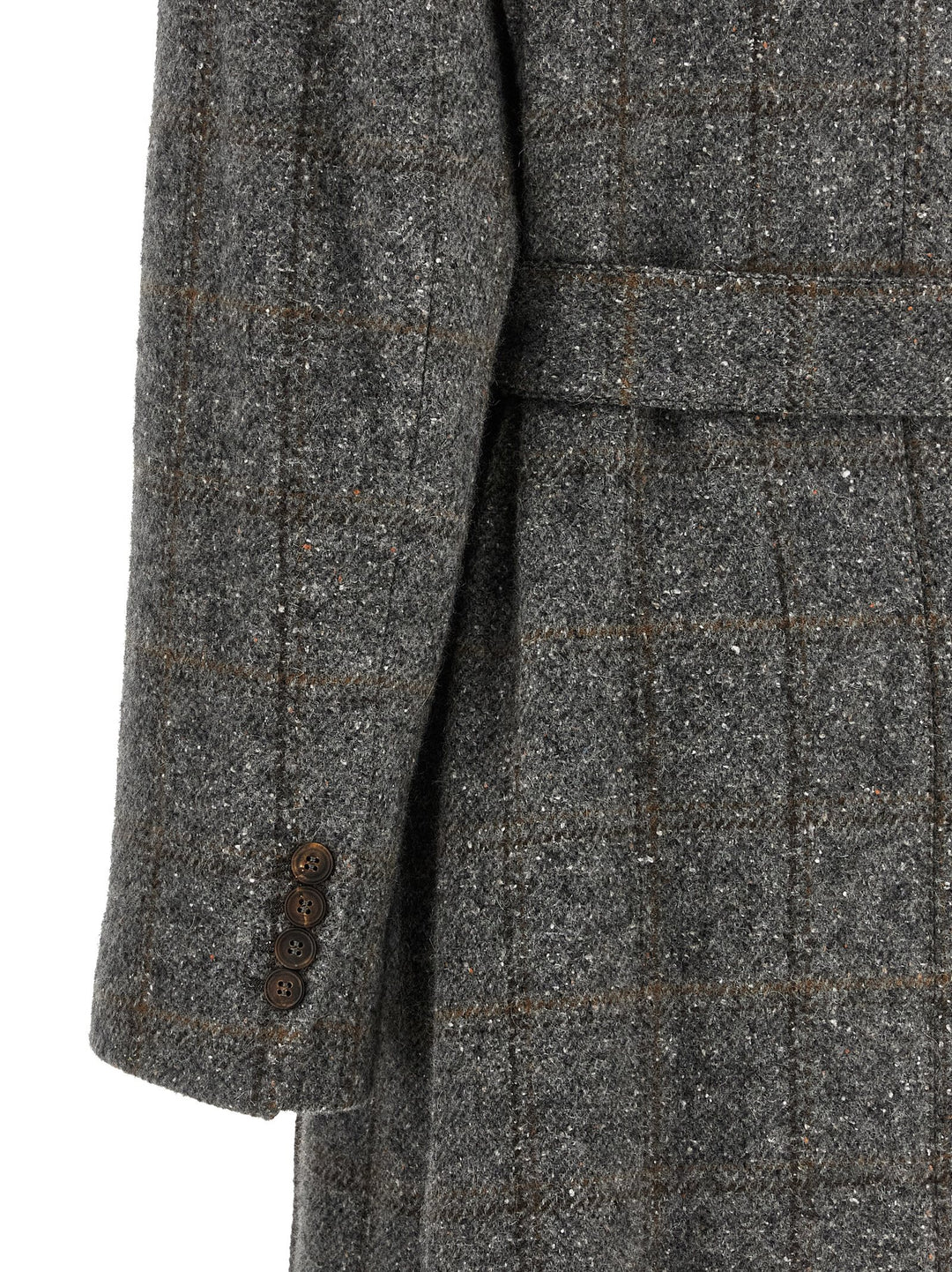 Brunello Cucinelli Gray Alpaca Leather Coat