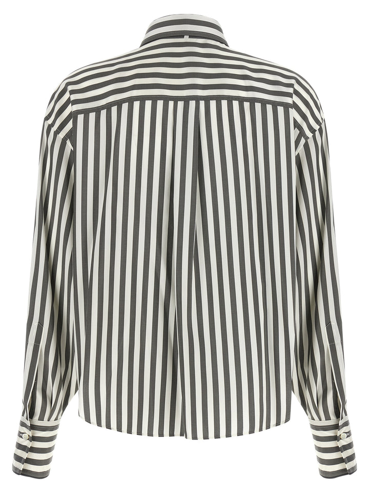 Brunello Cucinelli Bicolor Silk Blouse