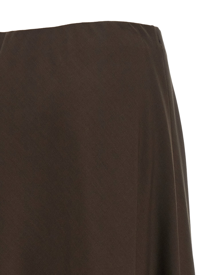 Brunello Cucinelli Brown Virgin Wool Midi Skirt