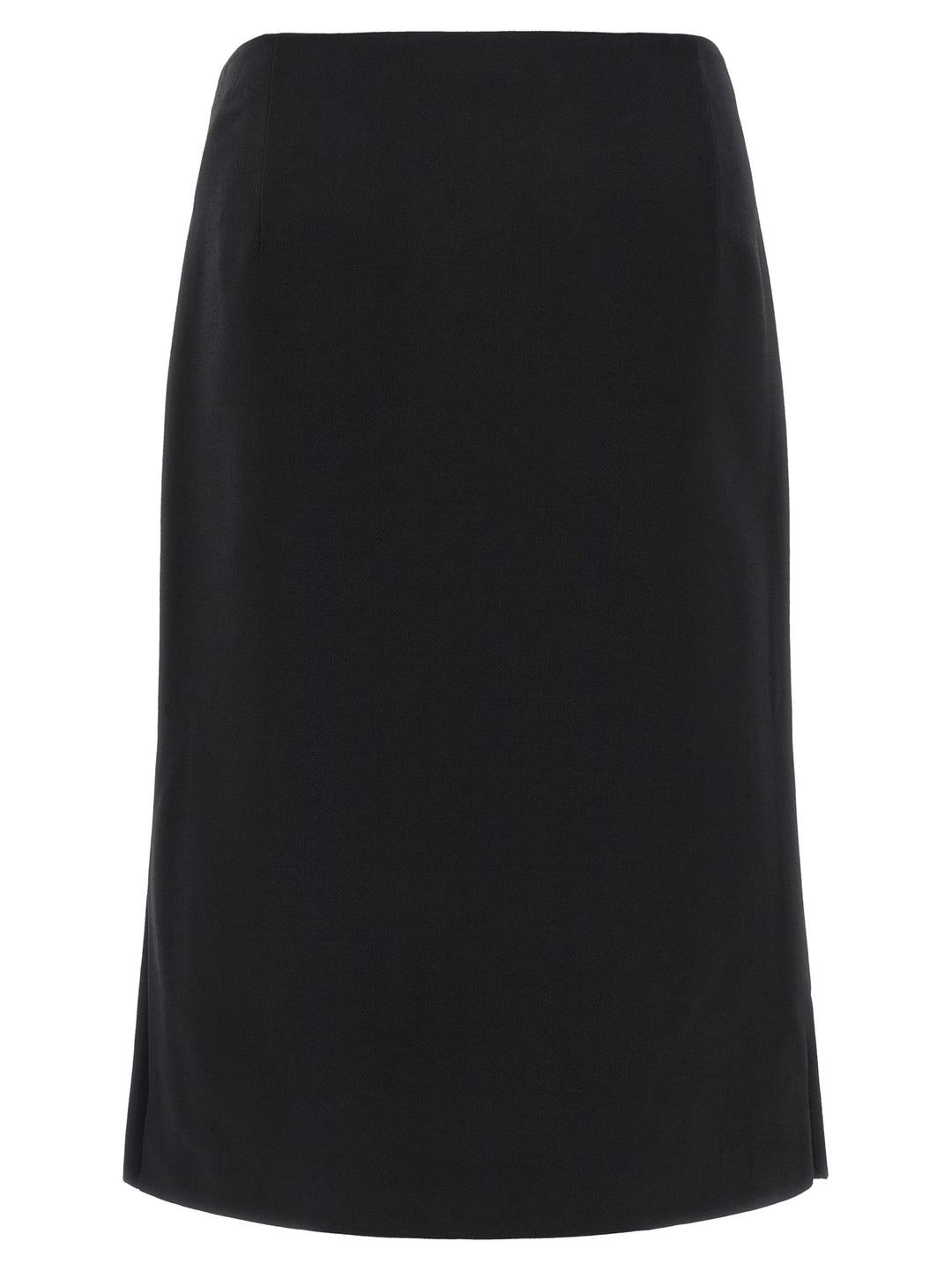 Fendi Black Wool Midi Skirt