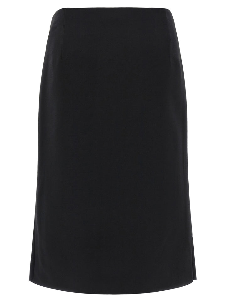 Fendi Black Wool Midi Skirt