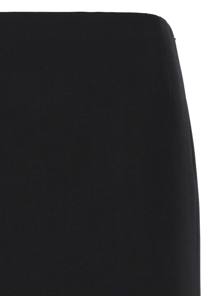 Fendi Black Wool Midi Skirt
