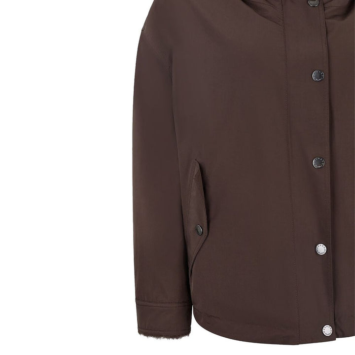 Max Mara Brown Cotton Full-Length Jacket