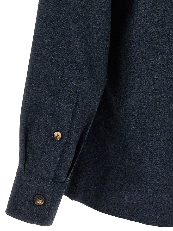 Brunello Cucinelli Blue Virgin Wool Blouse