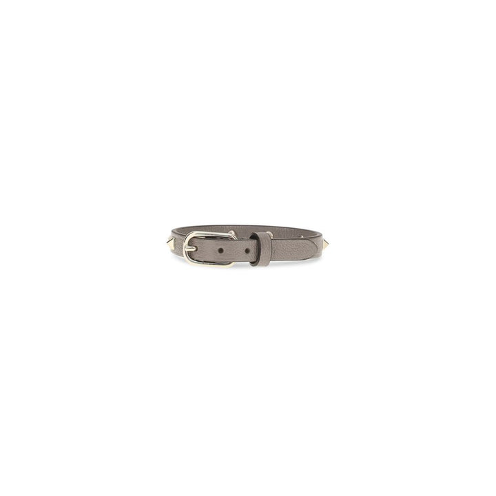 Valentino Garavani Gray Calf Leather Bos Taurus Bracelet