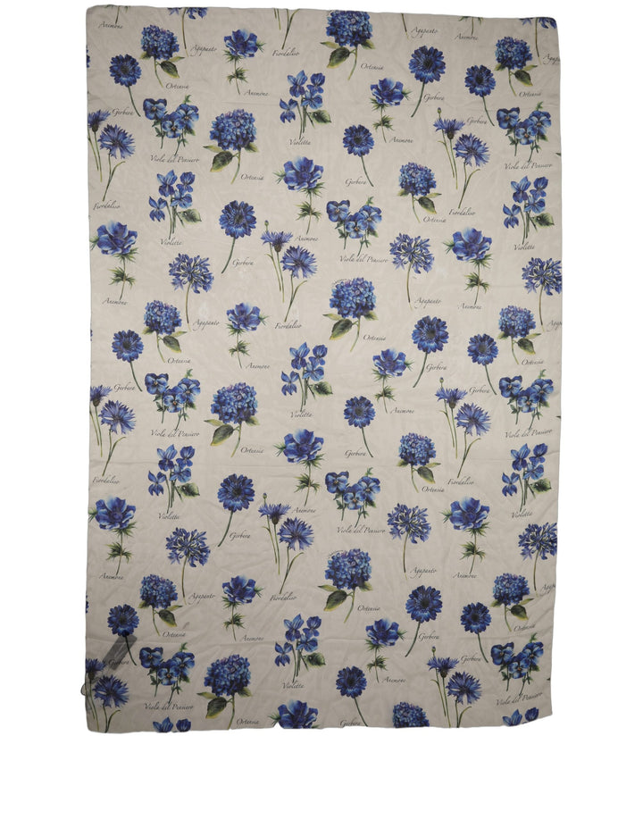 Dolce & Gabbana White Silk Floral Chiffon Long Stole Scarf