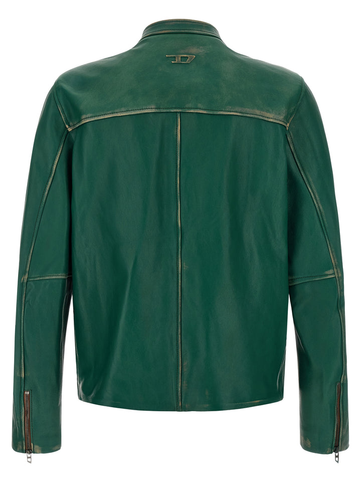 Diesel Bicolor Lamb Leather Leather Jacket