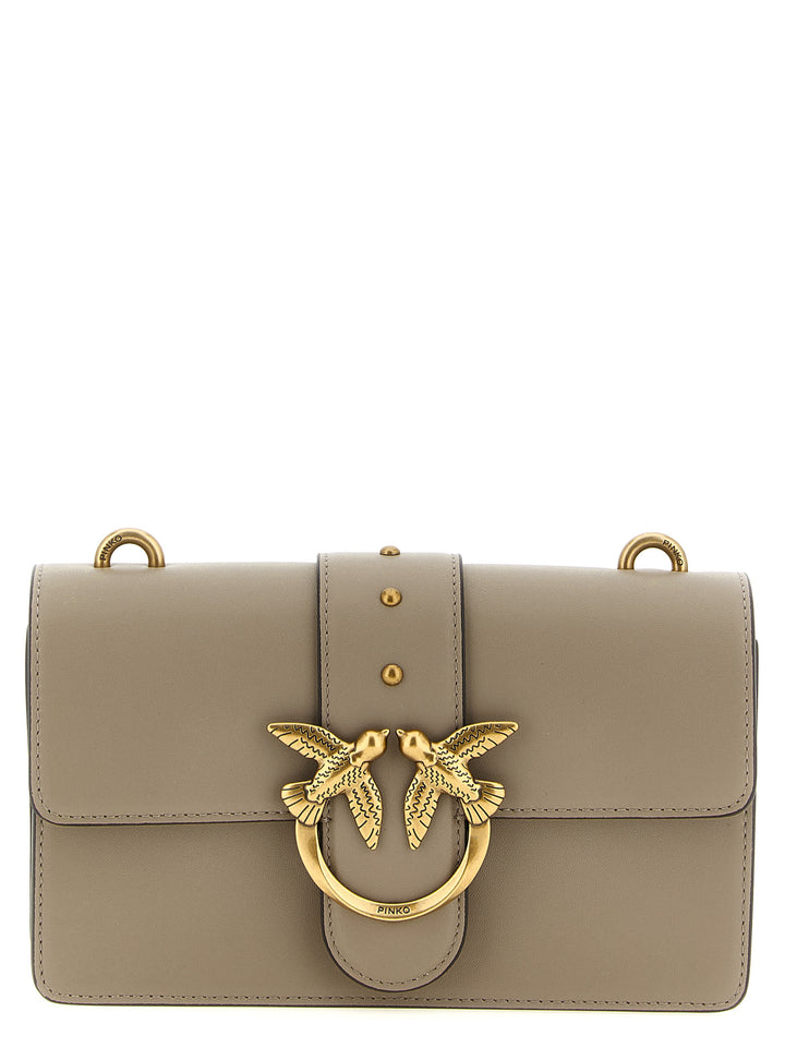PINKO Gray Calfskin Crossbody Bag