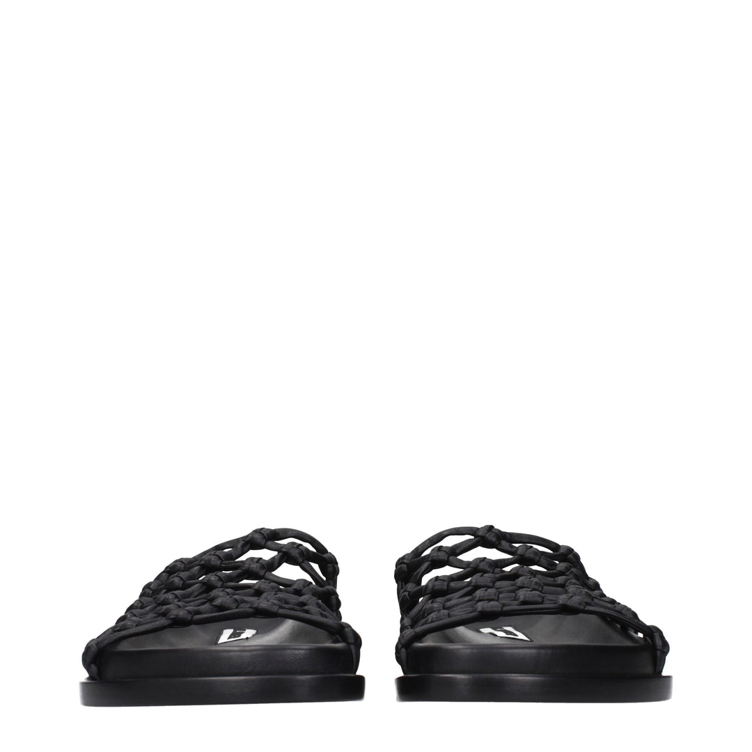 Jil Sander Black Leather Slippers