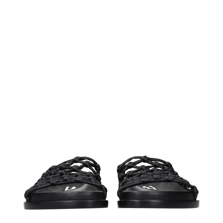 Jil Sander Black Leather Slippers