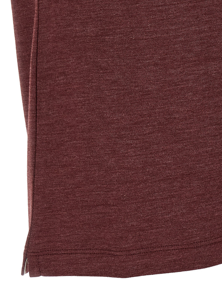 Brunello Cucinelli Bordeaux Virgin Wool Polo Shirt