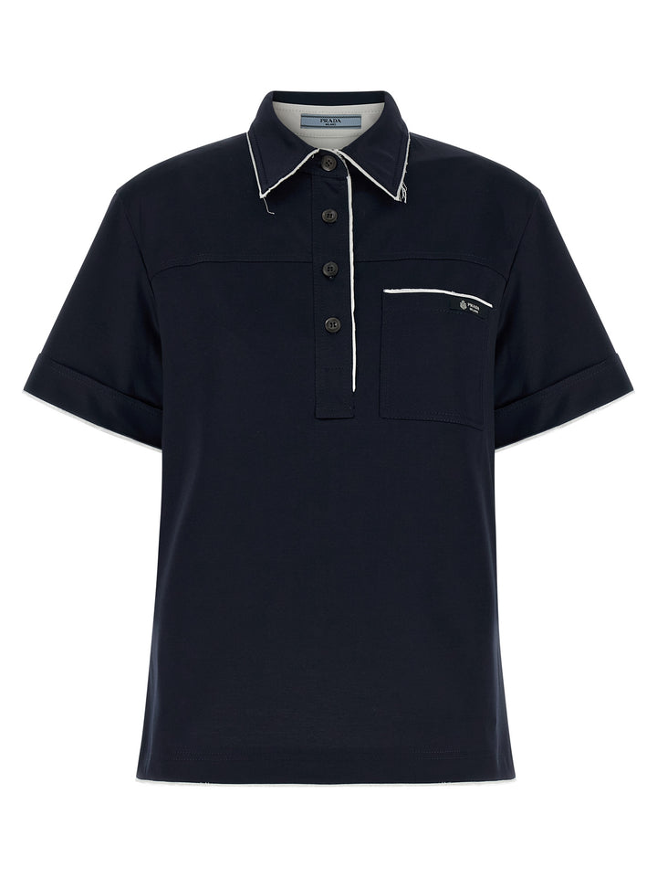 Prada Blue Cotton Polo Shirt
