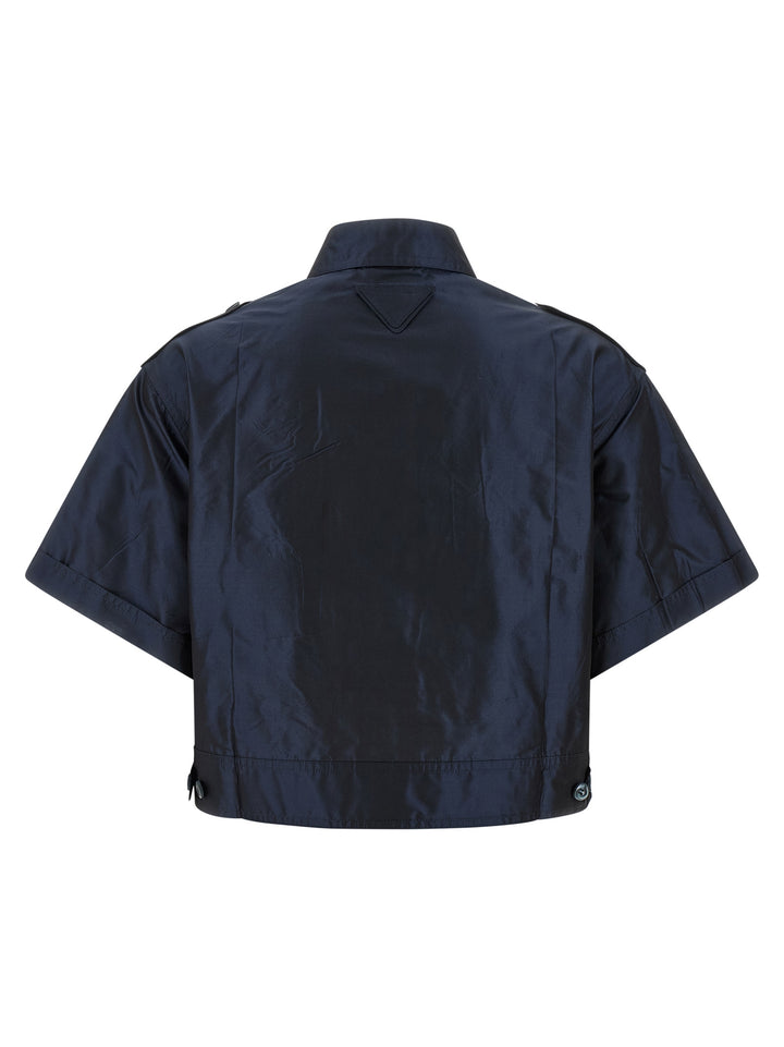 Prada Blue Silk Blouse