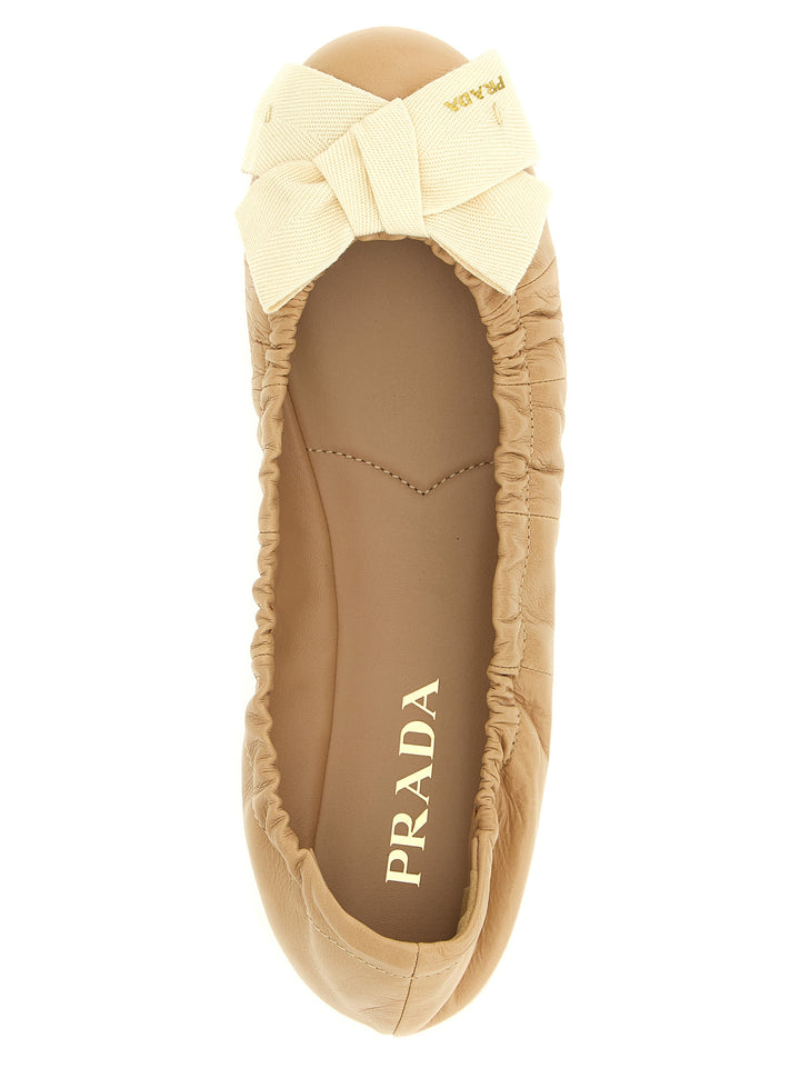 Prada Beige Calfskin Ballet Flats