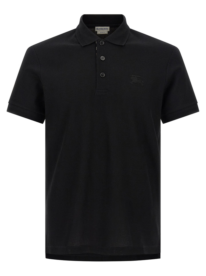 Burberry Black Cotton Polo Shirt