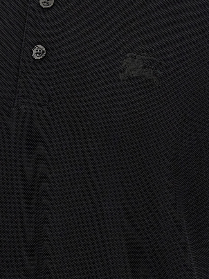 Burberry Black Cotton Polo Shirt