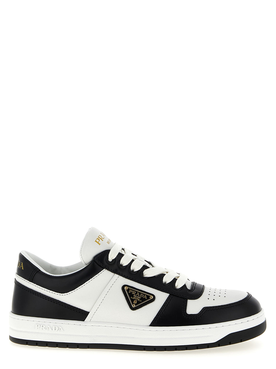 Prada Bicolor Calfskin Low Top Sneakers