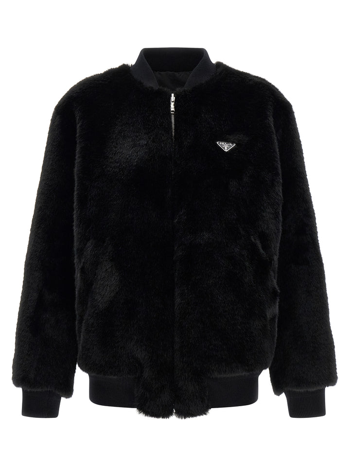 Prada Black Recycled Polyamide Bomber