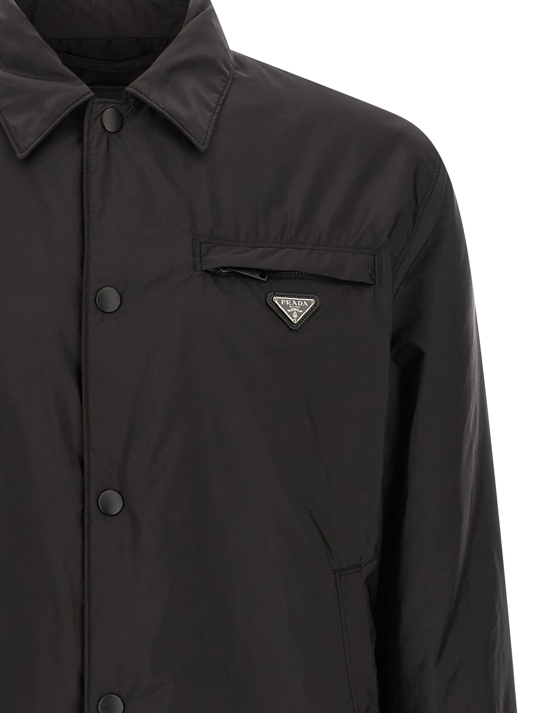 Prada Black Recycled Polyamide Full-Length Jacket