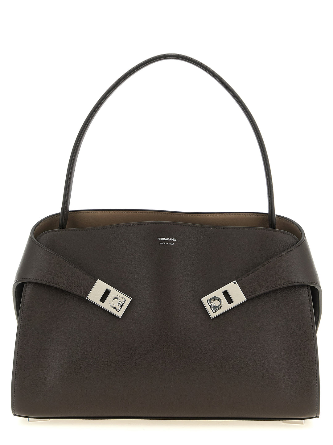 Ferragamo Brown Calfskin Shoulder Bag