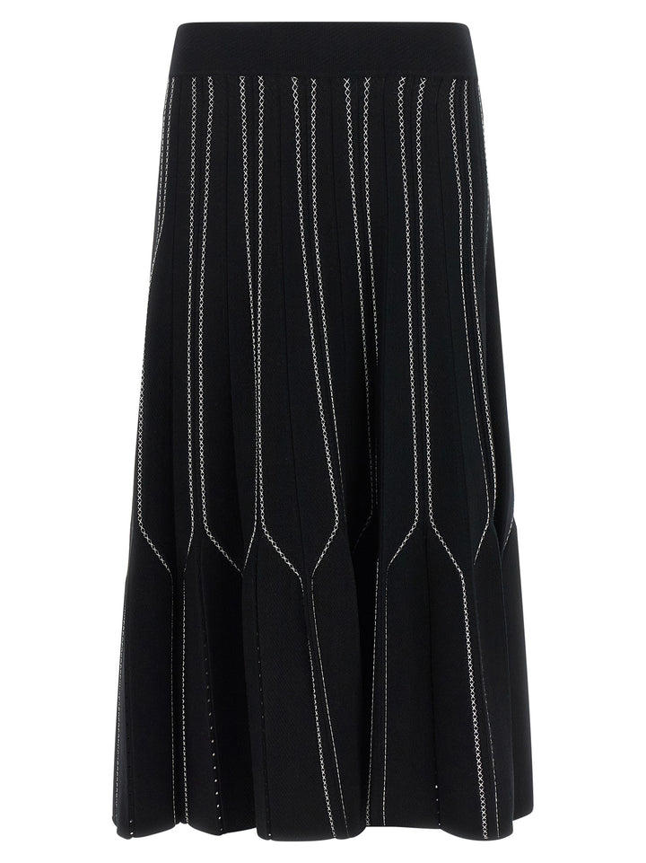 Elisabetta Franchi Black Viscose Midi Skirt