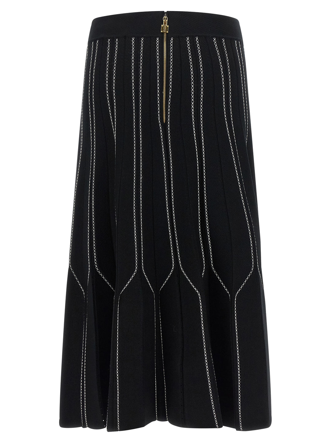 Elisabetta Franchi Black Viscose Midi Skirt