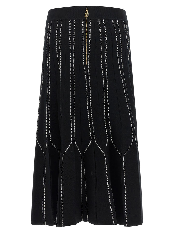 Elisabetta Franchi Black Viscose Midi Skirt