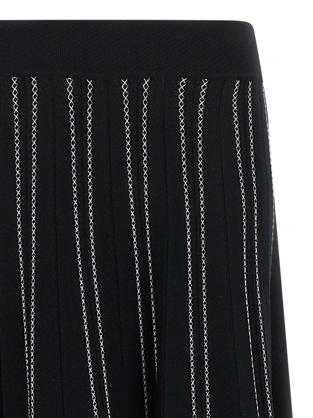 Elisabetta Franchi Black Viscose Midi Skirt