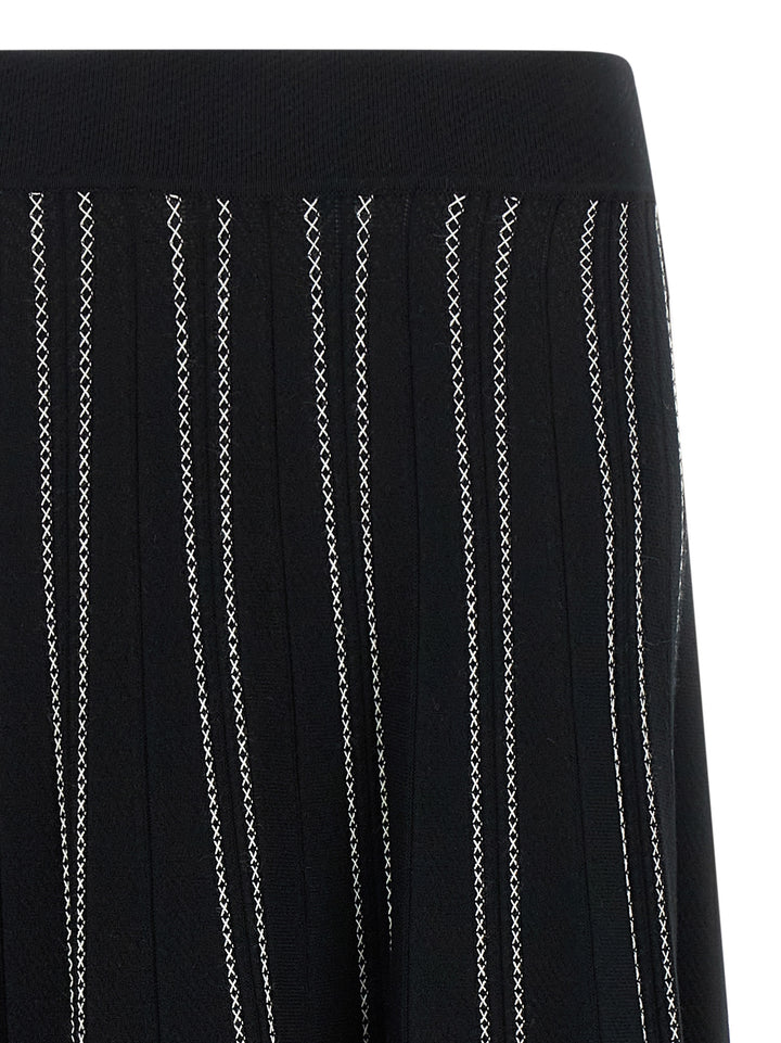 Elisabetta Franchi Black Viscose Midi Skirt