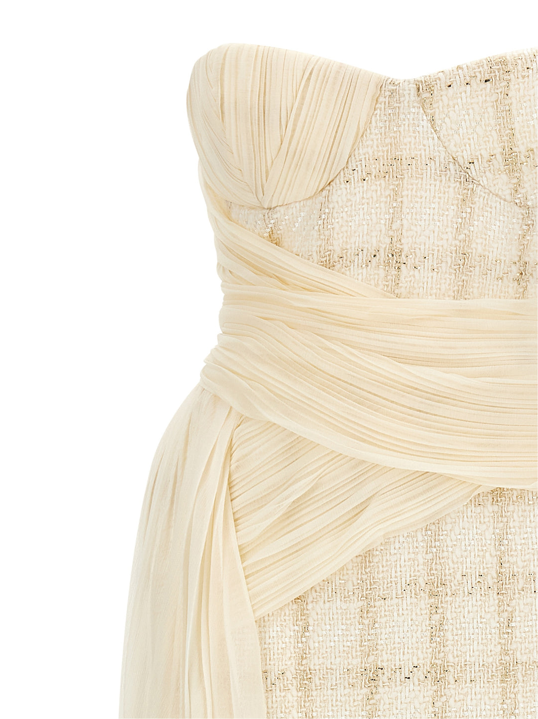 Elisabetta Franchi White Virgin Wool Short Dress