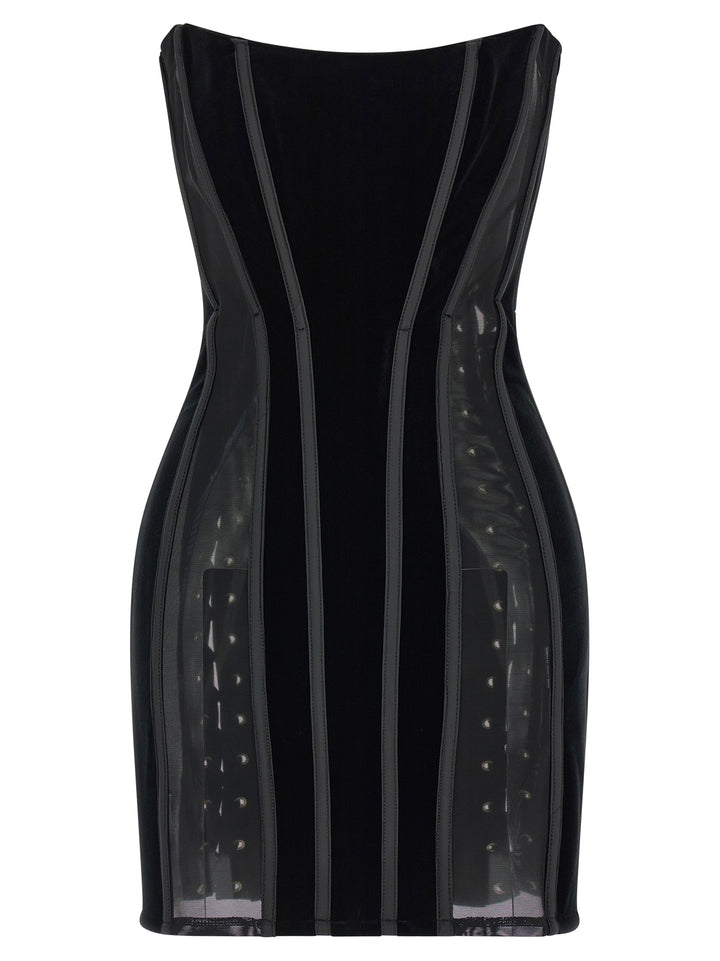 Elisabetta Franchi Black Polyester Short Dress