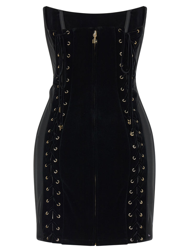 Elisabetta Franchi Black Polyester Short Dress